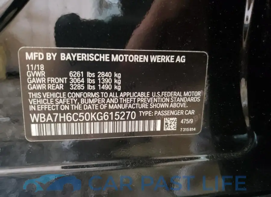 WBA7H6C50KG615270# 13