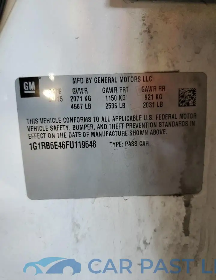 1G1RB6E46FU119648# 12