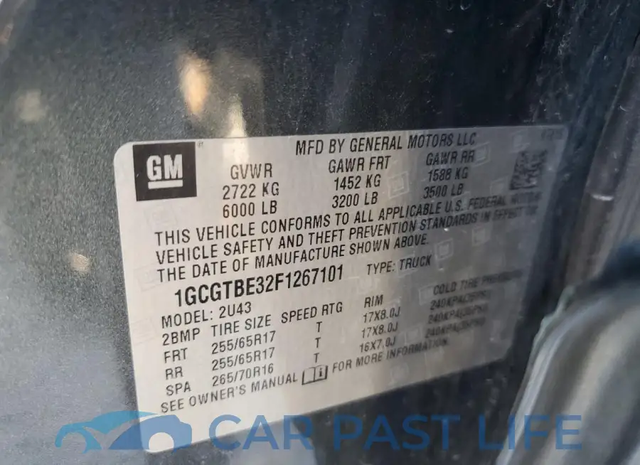 1GCGTBE32F1267101# 12