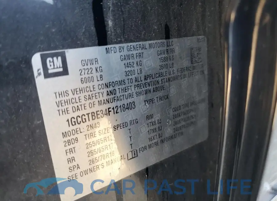 1GCGTBE34F1218403# 13