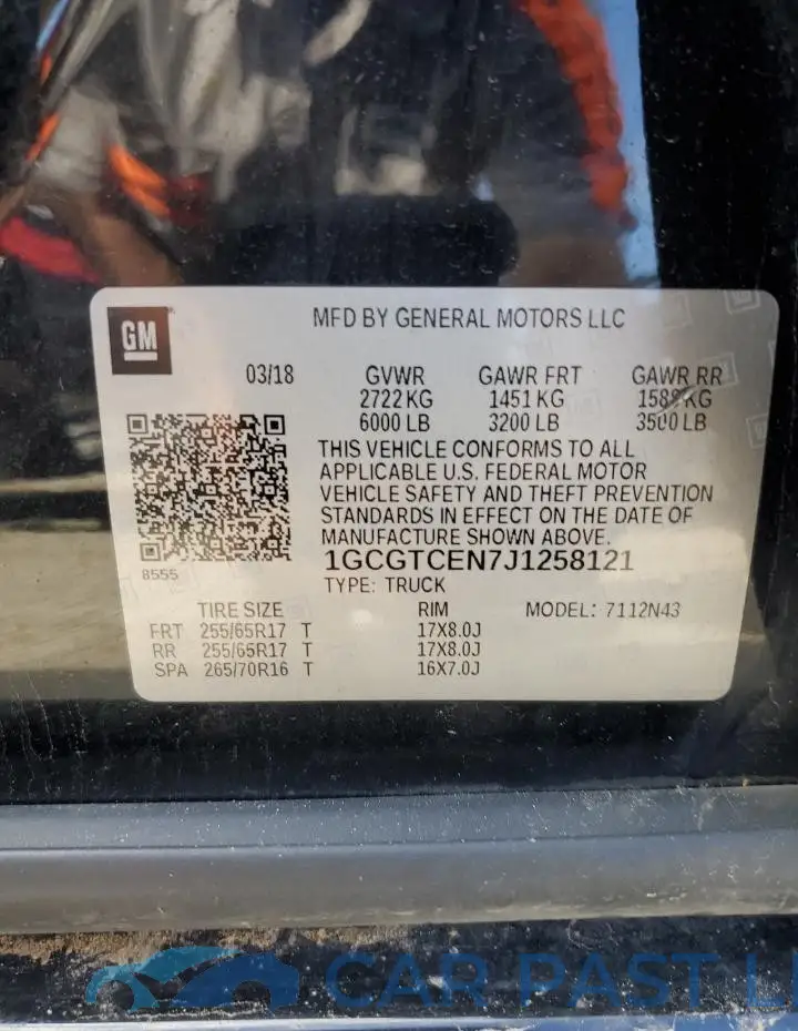1GCGTCEN7J1258121# 12