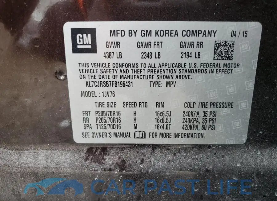 KL7CJRSB7FB196431# 13