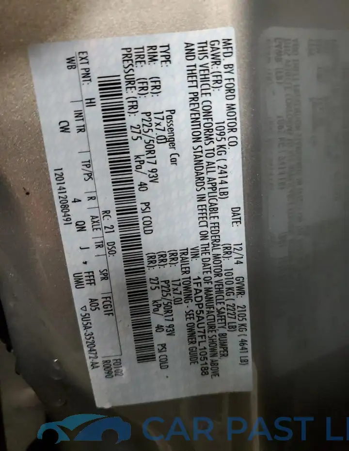 1FADP5AU7FL105188# 14