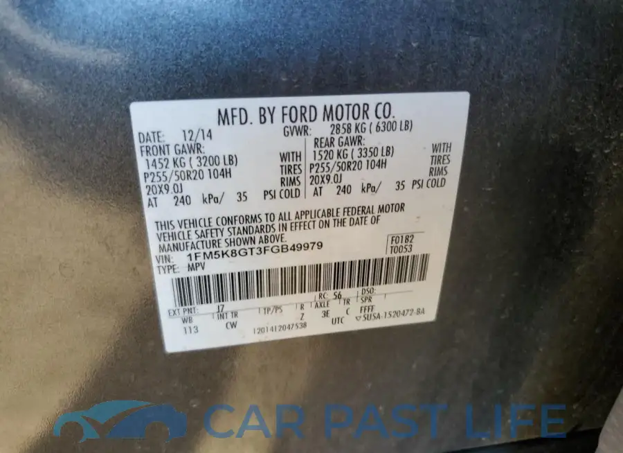 1FM5K8GT3FGB49979# 13