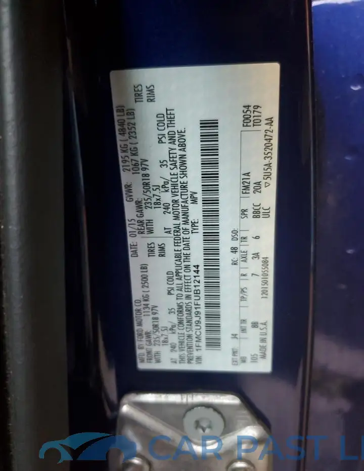 1FMCU9J91FUB12144# 12