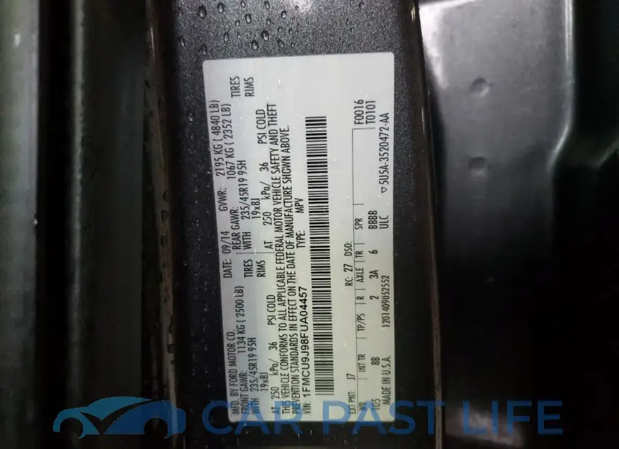 1FMCU9J98FUA04457# 13
