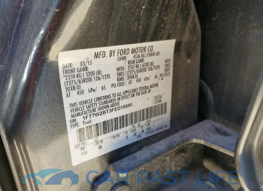 1FT7W2BT3FED15550# 13