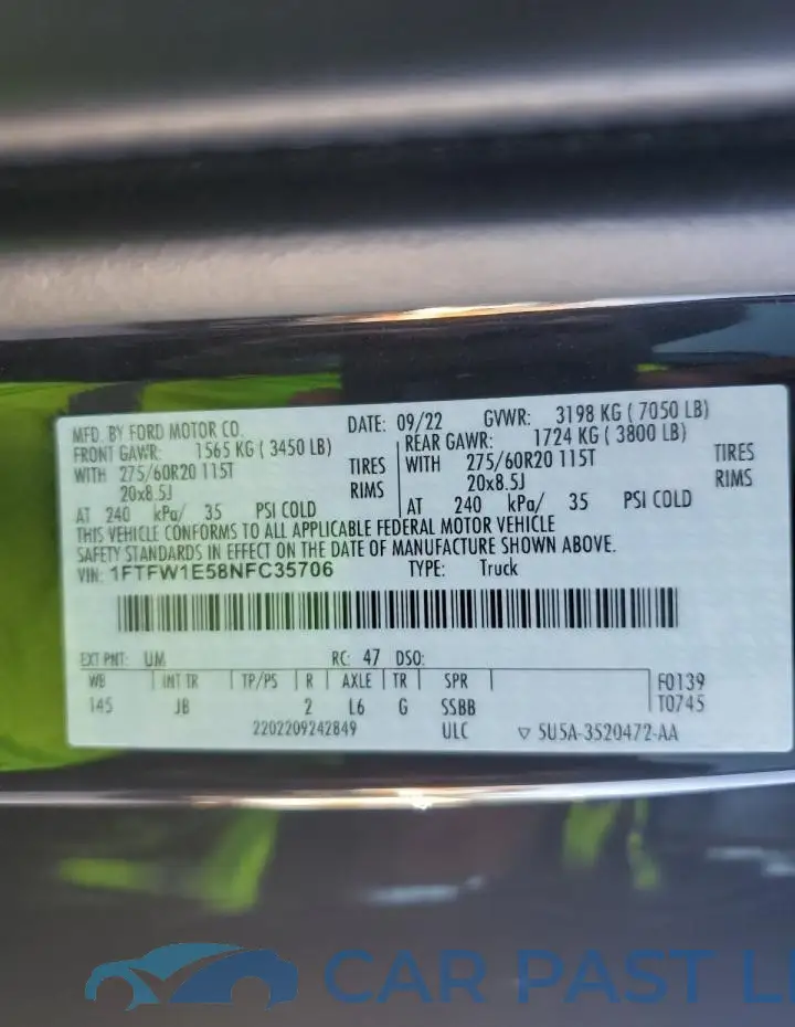 1FTFW1E58NFC35706# 14