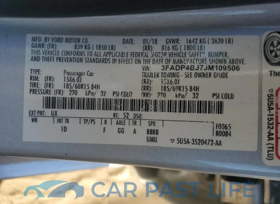 3FADP4BJ7JM109506# 14