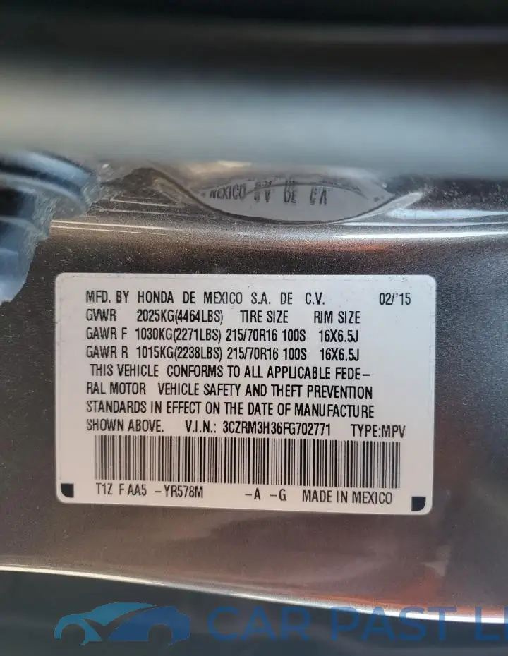 3CZRM3H36FG702771# 14