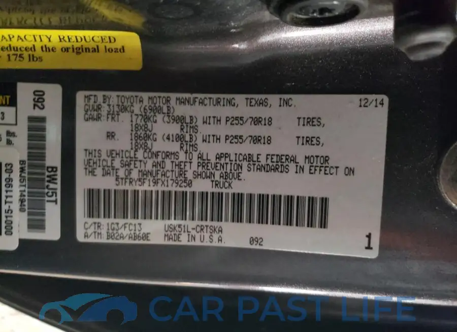5TFRY5F19FX179250# 12