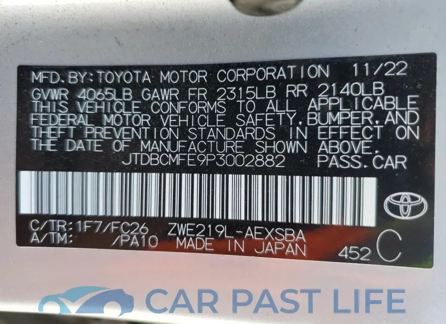JTDBCMFE9P3002882# 12