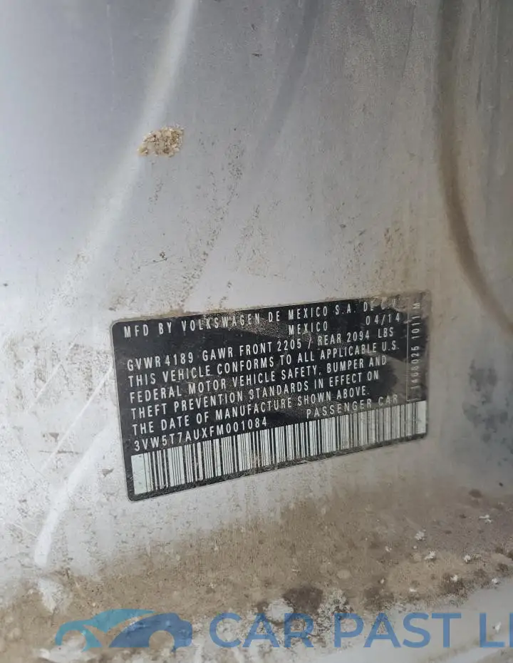 3VW5T7AUXFM001084# 12