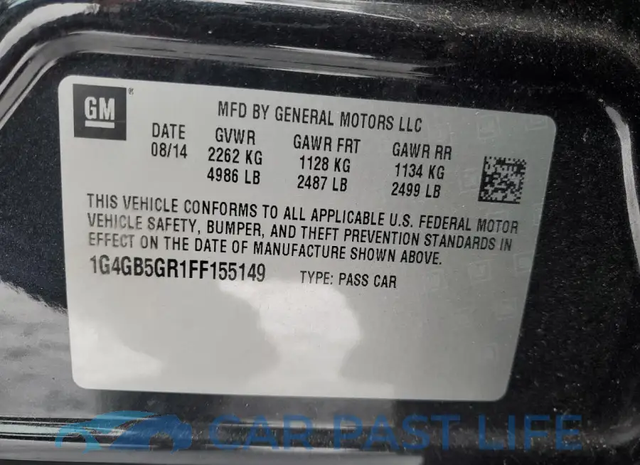 1G4GB5GR1FF155149# 12