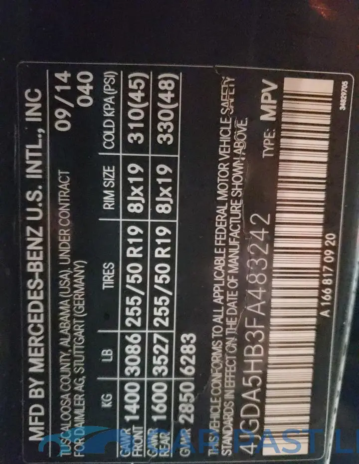 4JGDA5HB3FA483242# 13