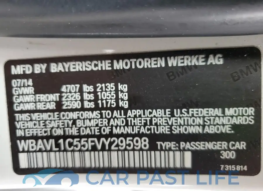 WBAVL1C55FVY29598# 13