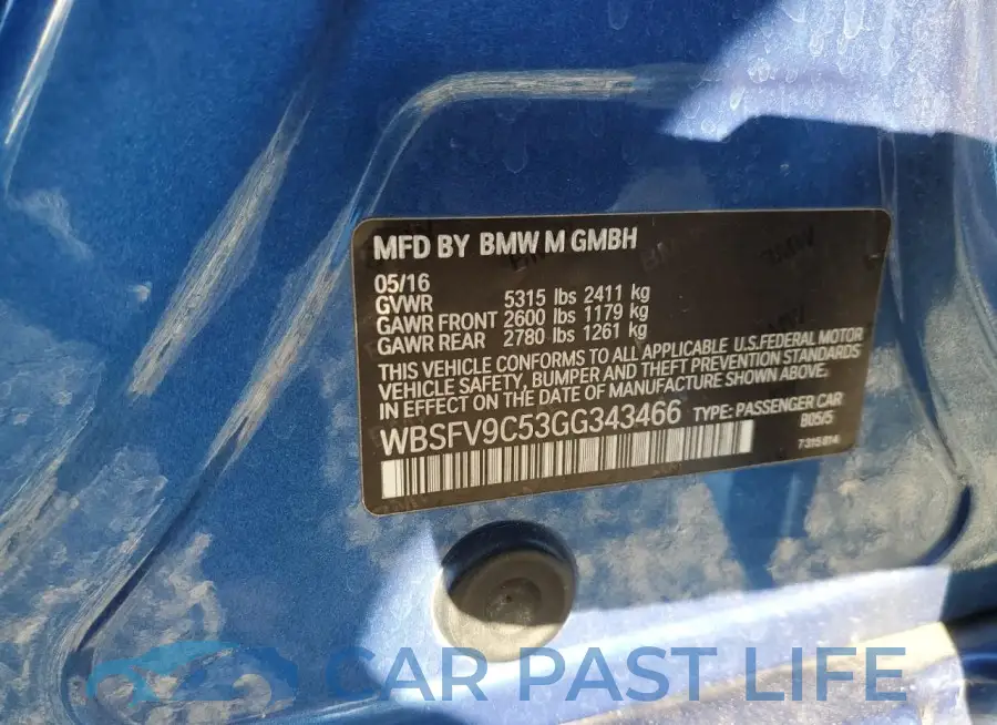 WBSFV9C53GG343466# 13
