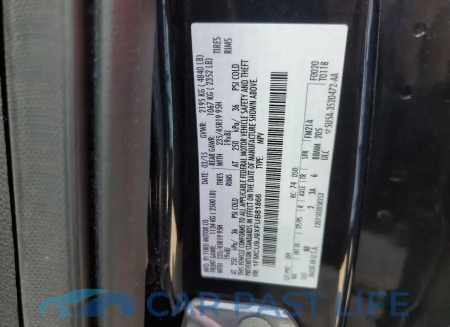 1FMCU9J9XFUB81866# 12