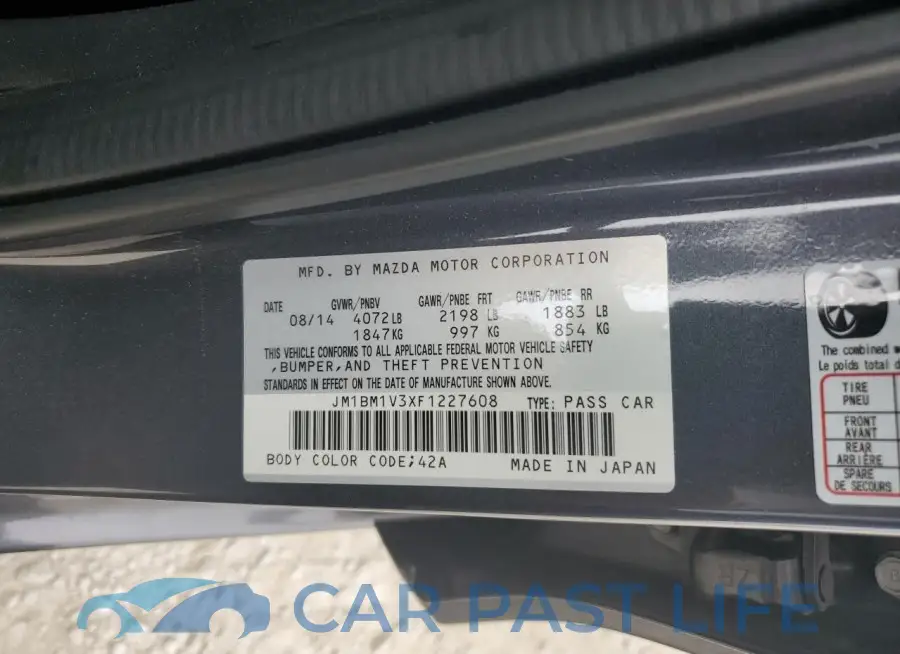 JM1BM1V3XF1227608# 12