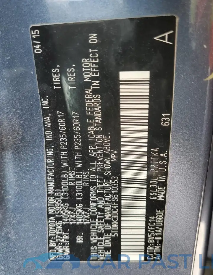 5TDKK3DC4FS610353# 13