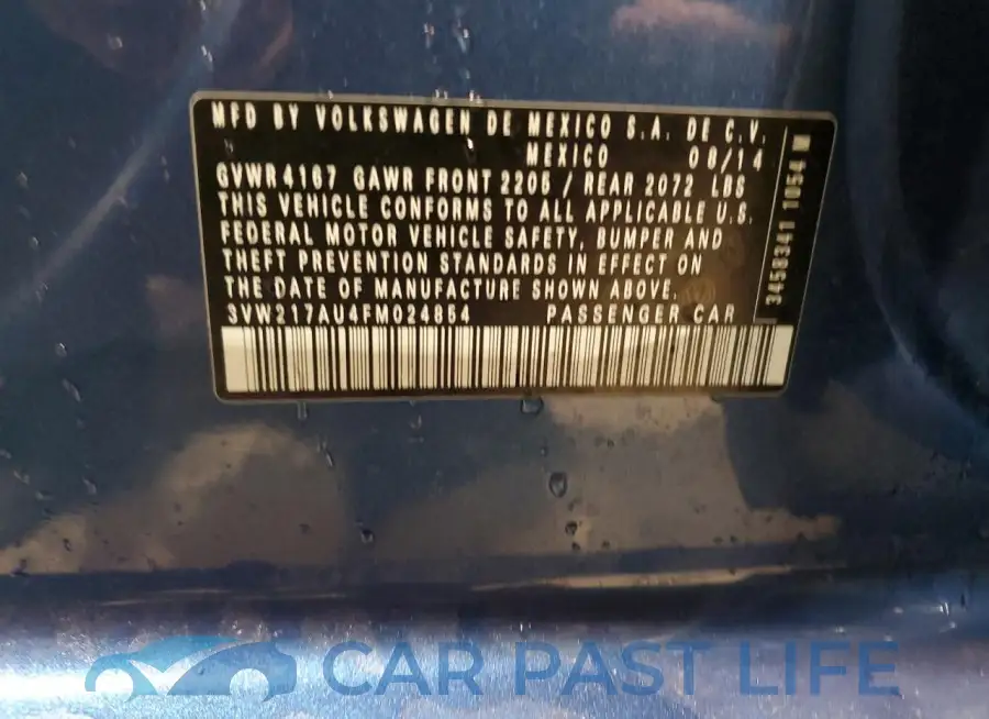 3VW217AU4FM024854# 12