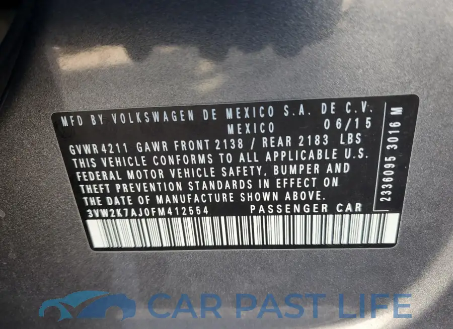 3VW2K7AJ0FM412554# 13