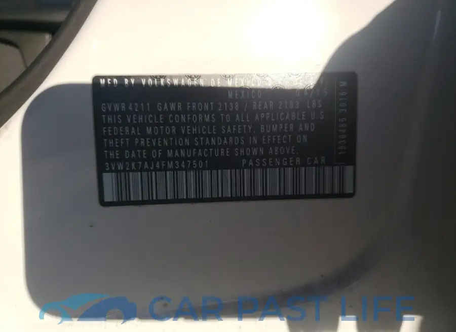 3VW2K7AJ4FM347501# 12