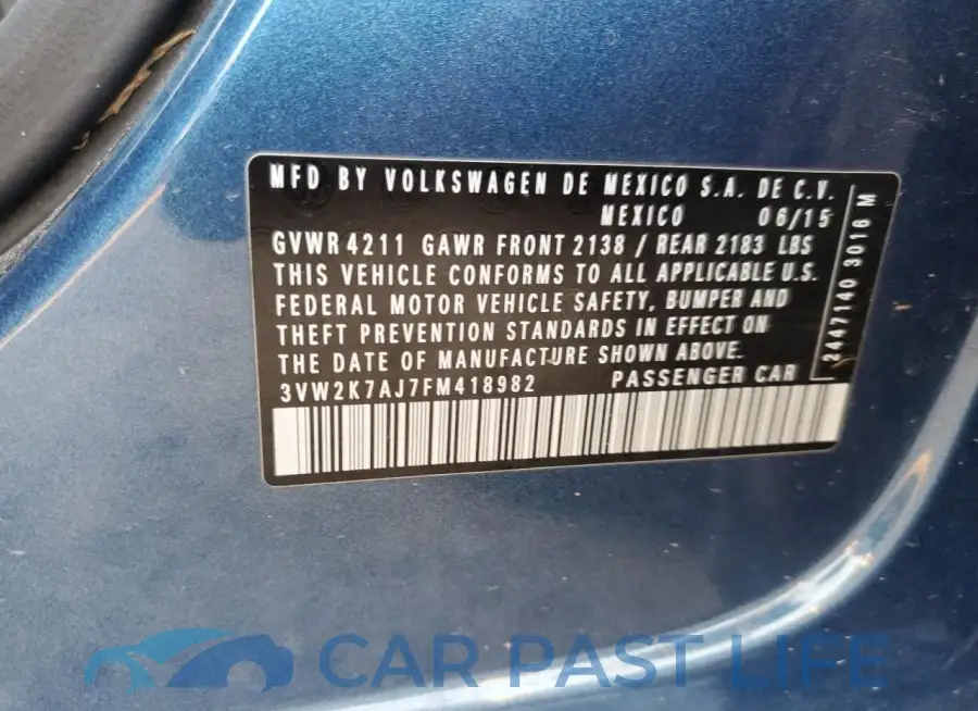 3VW2K7AJ7FM418982# 13