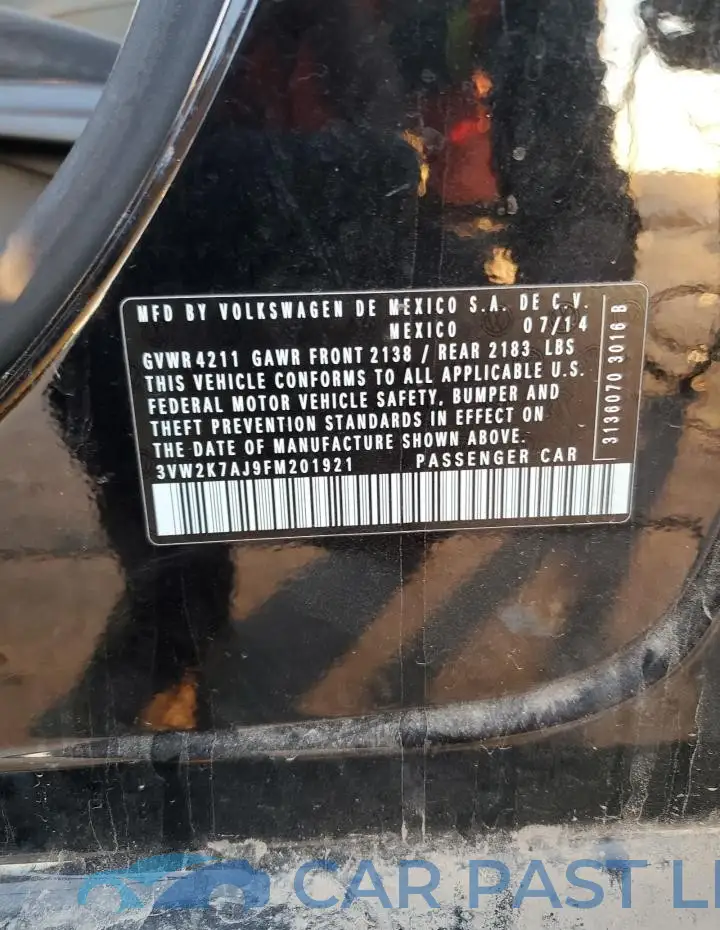 3VW2K7AJ9FM201921# 12