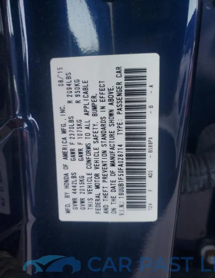 19UUB1F50FA028714# 13