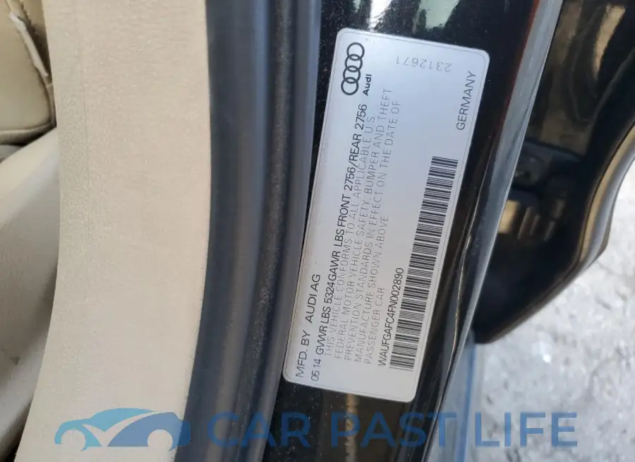 WAUFGAFC4FN002890# 12