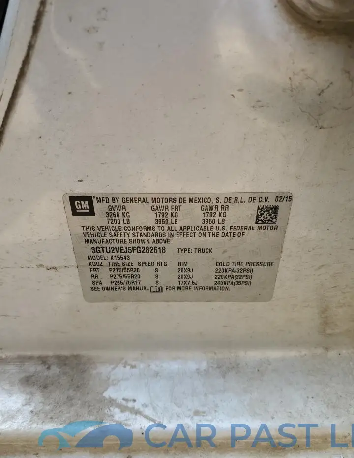 3GTU2VEJ5FG282618# 13