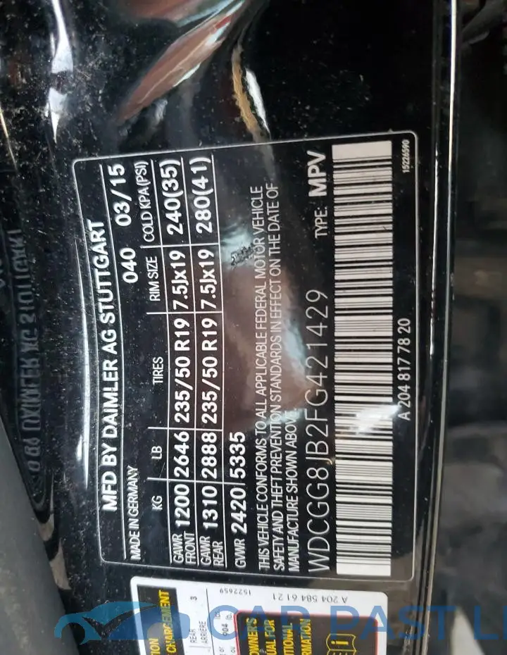 WDCGG8JB2FG421429# 12