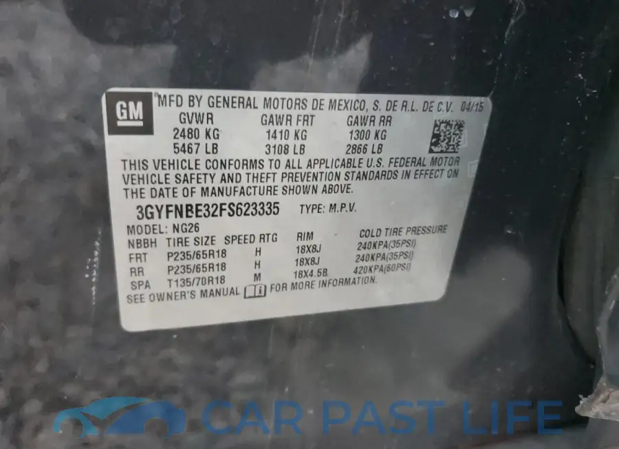 3GYFNBE32FS623335# 13