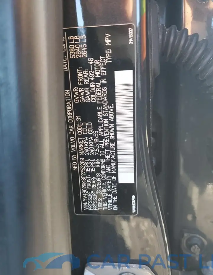 YV4902RK8F2752269# 13