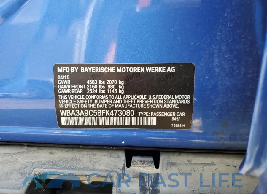 WBA3A9C58FK473080# 12