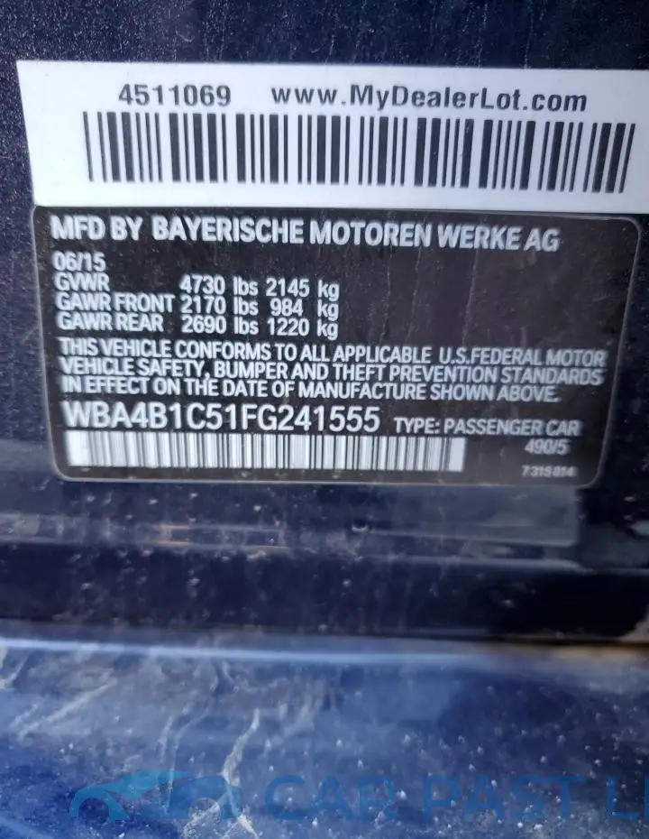 WBA4B1C51FG241555# 12