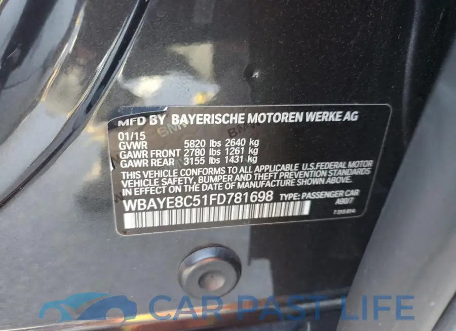 WBAYE8C51FD781698# 12
