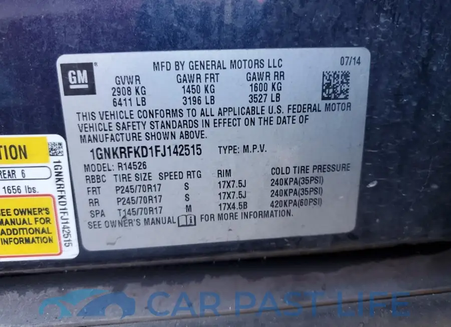 1GNKRFKD1FJ142515# 13