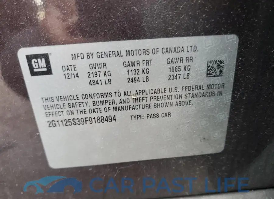 2G1125S39F9188494# 12