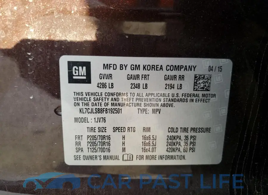 KL7CJLSB8FB192501# 13