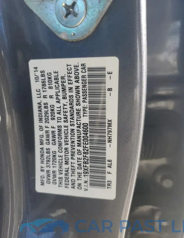 19XFB2F82FE004600# 12