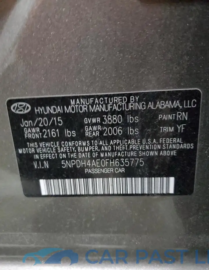 5NPDH4AE0FH635775# 13