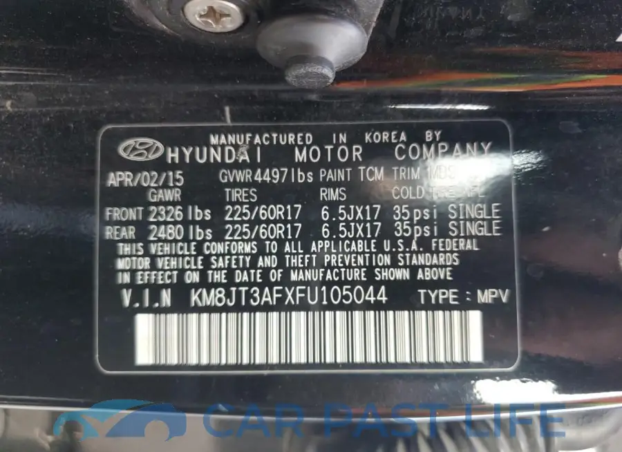 KM8JT3AFXFU105044# 13