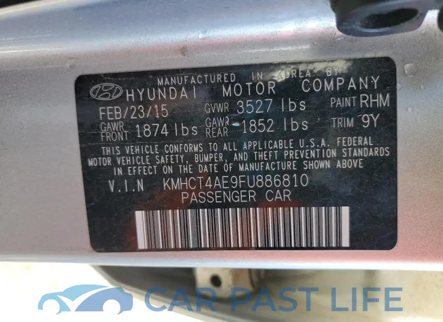 KMHCT4AE9FU886810# 12