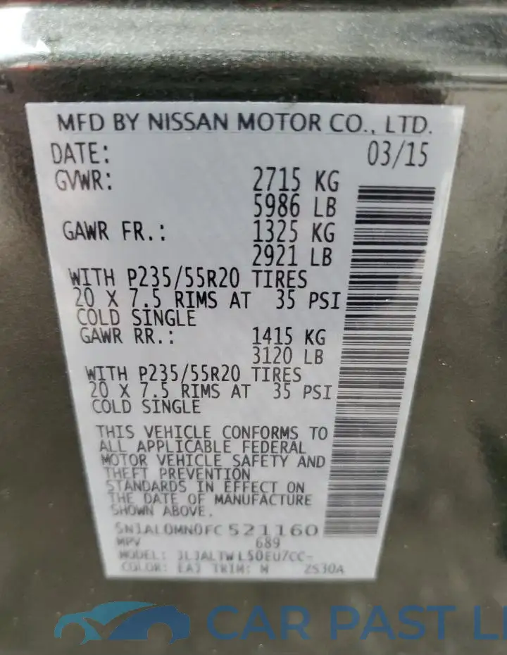 5N1AL0MN0FC521160# 13