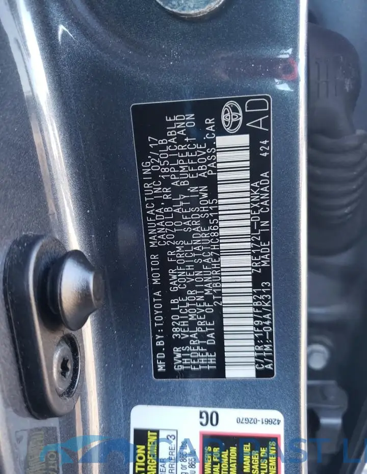 2T1BURHE7HC865115# 12