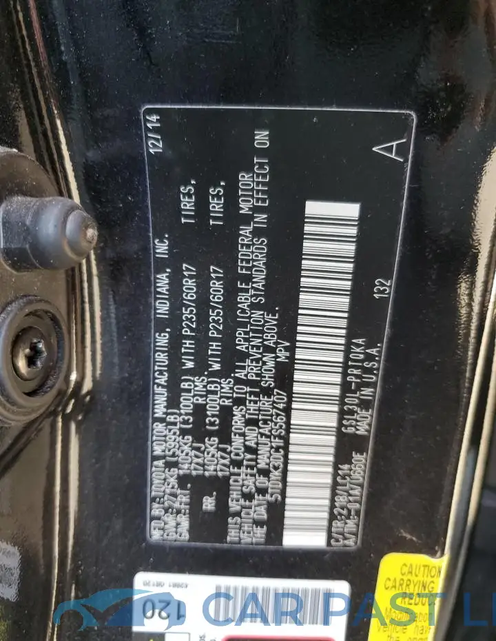 5TDYK3DC1FS567407# 13