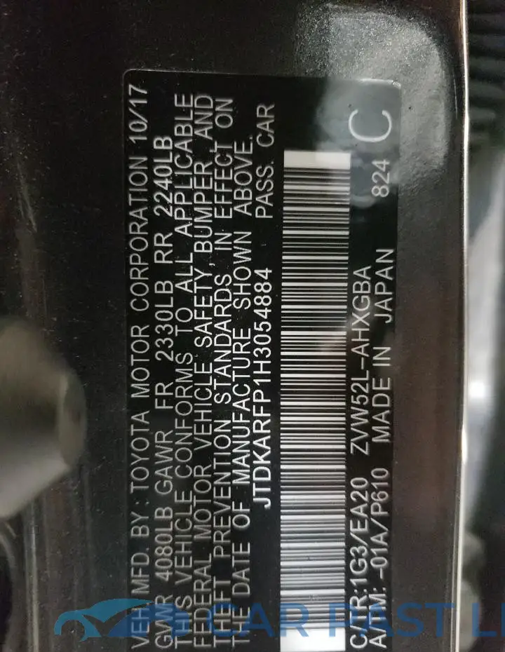JTDKARFP1H3054884# 12