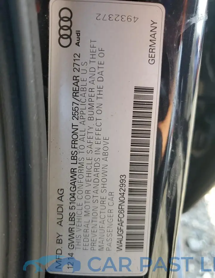 WAUGFAFC6FN042993# 13